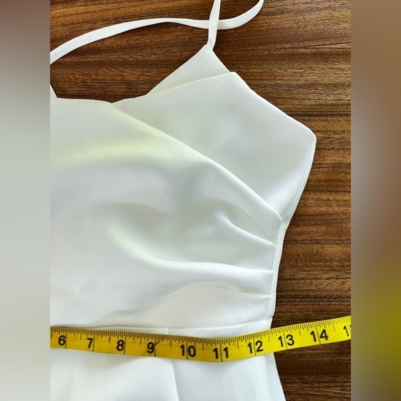 ASOS White scuba material midi asymmetrical wedding bridal dress size 6 - Picture 15 of 16